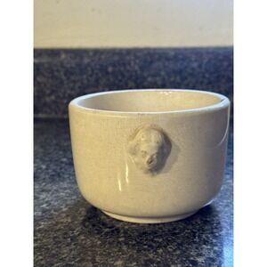 ANTIQUE IRONSTONE FINGER BOWL W/ HEAD HANDLES KNOWLES, TAYLOR & KNOWLES (18B)